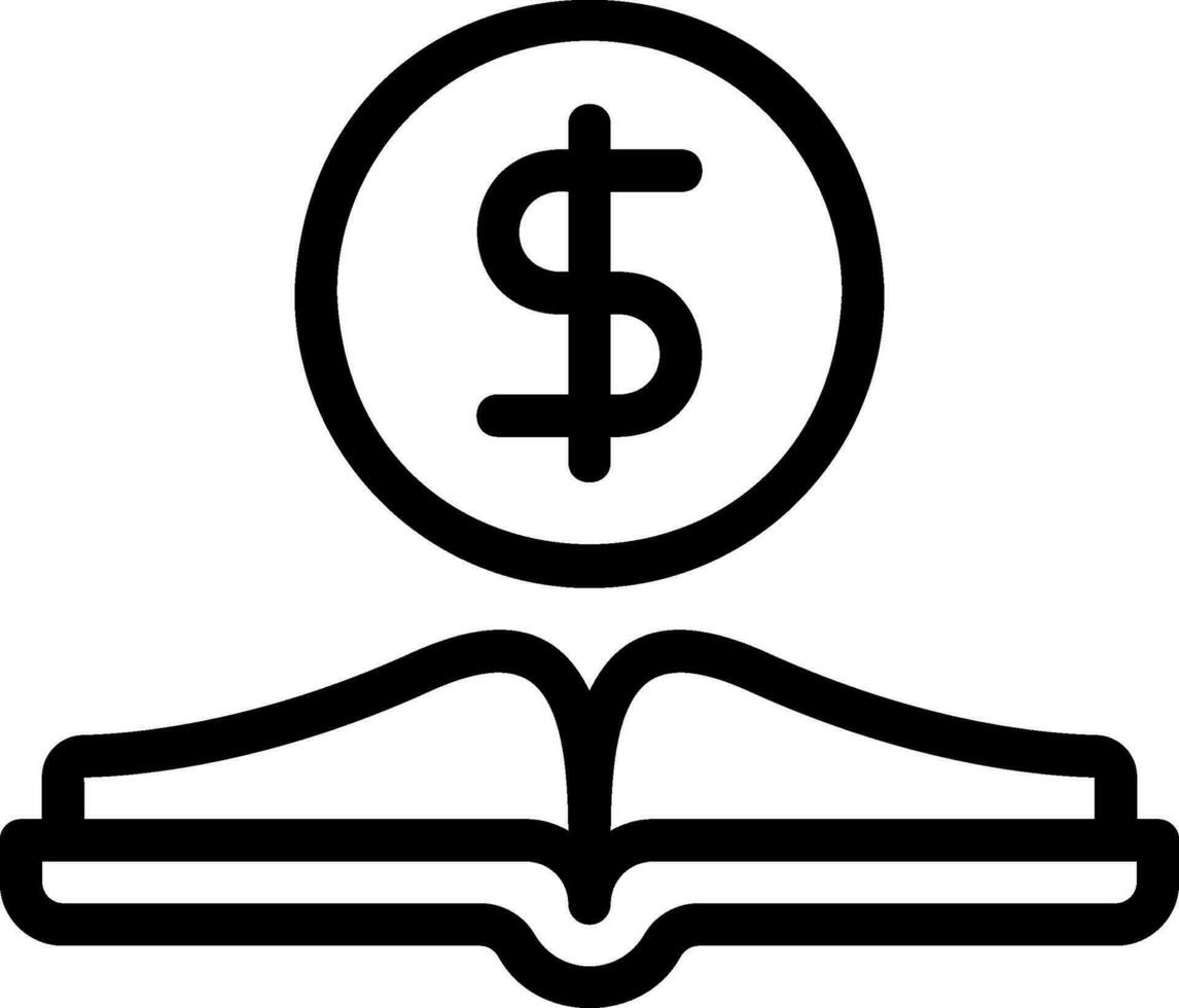 icono de línea de libro de contabilidad vector