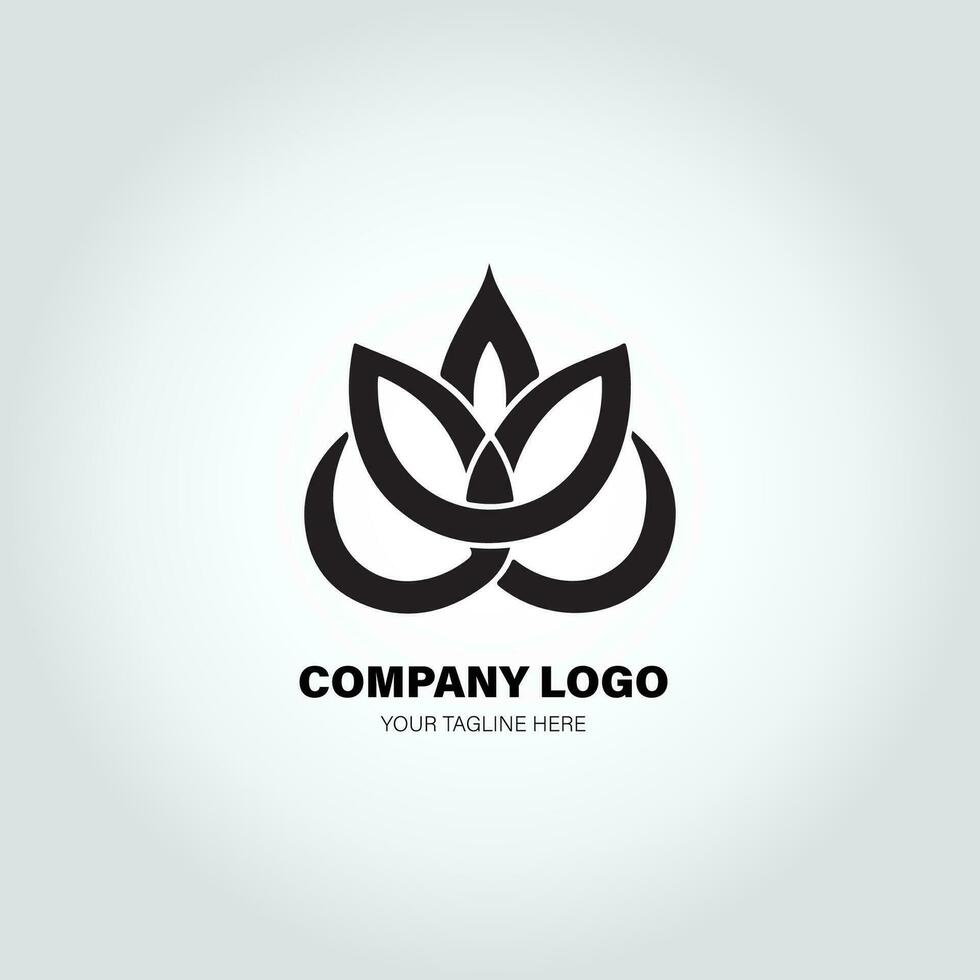 company logo with swivel shapes, in the style of minimalist monochromatic, black and white, simple, stencil design style vector