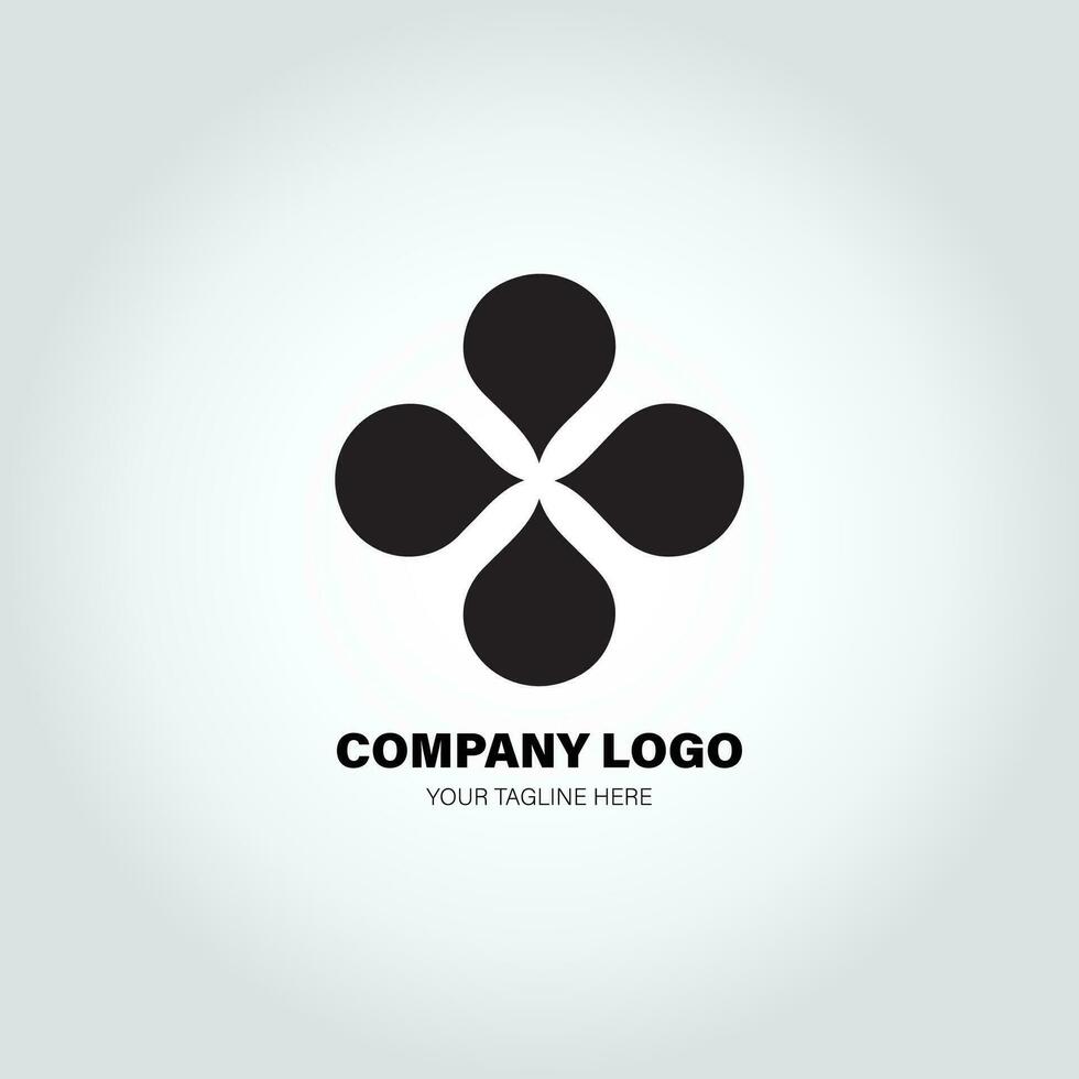 empresa logo con girar formas, en el estilo de minimalista monocromo, negro y blanco, simple, plantilla diseño estilo vector