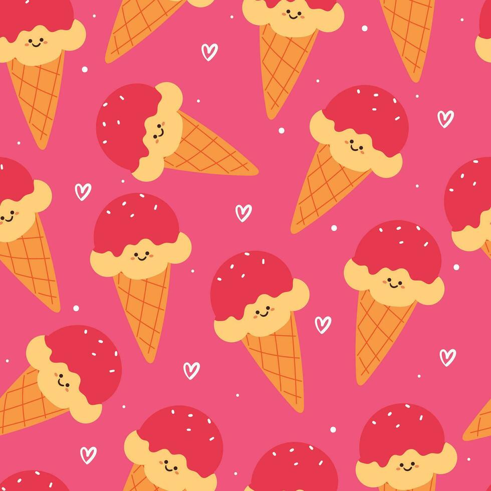 seamless pattern cartoon cute dessert design vector