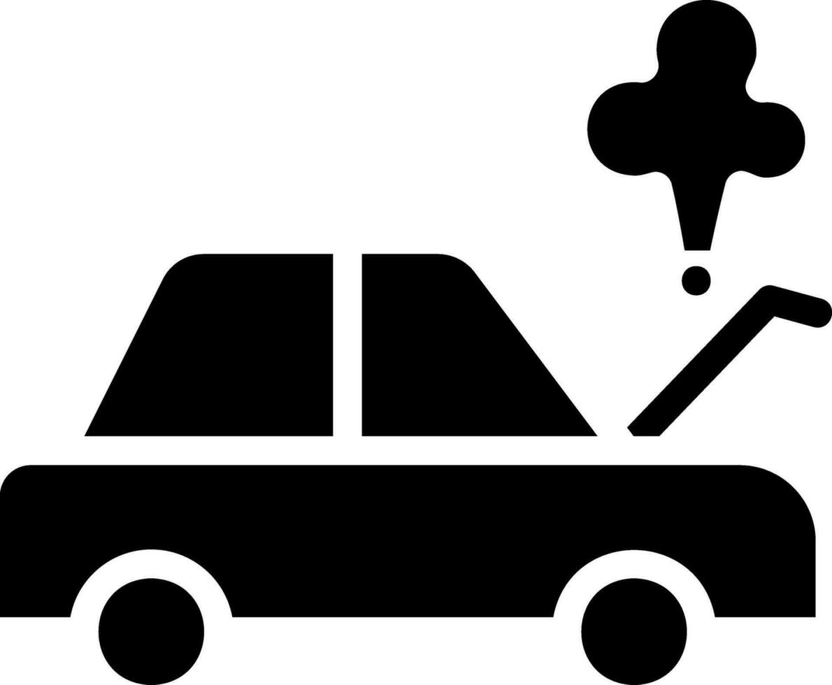 icono de glifo de coche roto vector