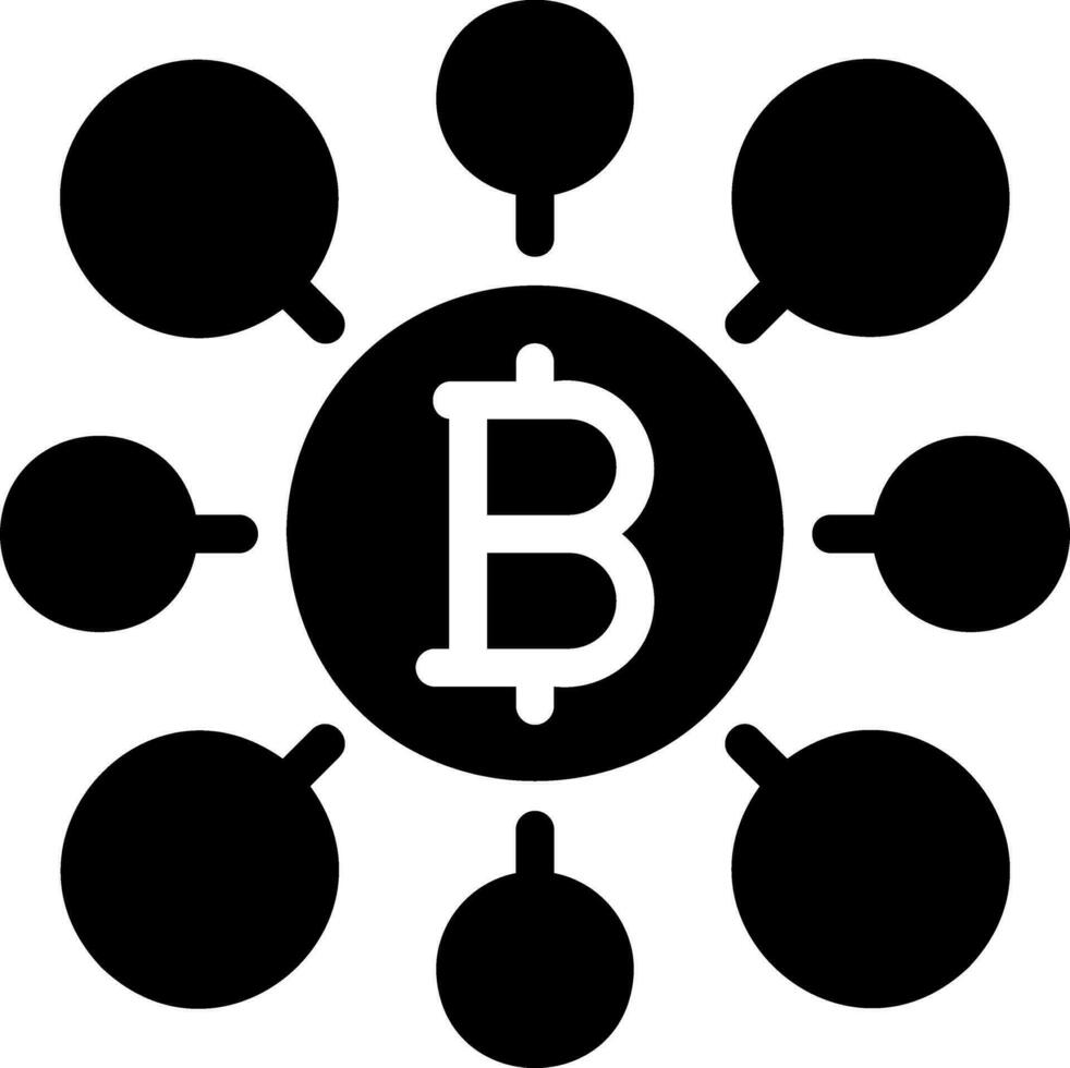 bitcoin glyph icon vector
