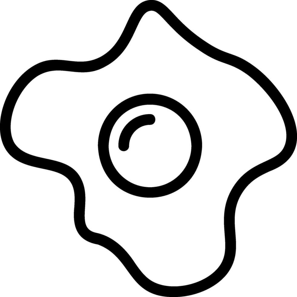 fried egg line icon vector