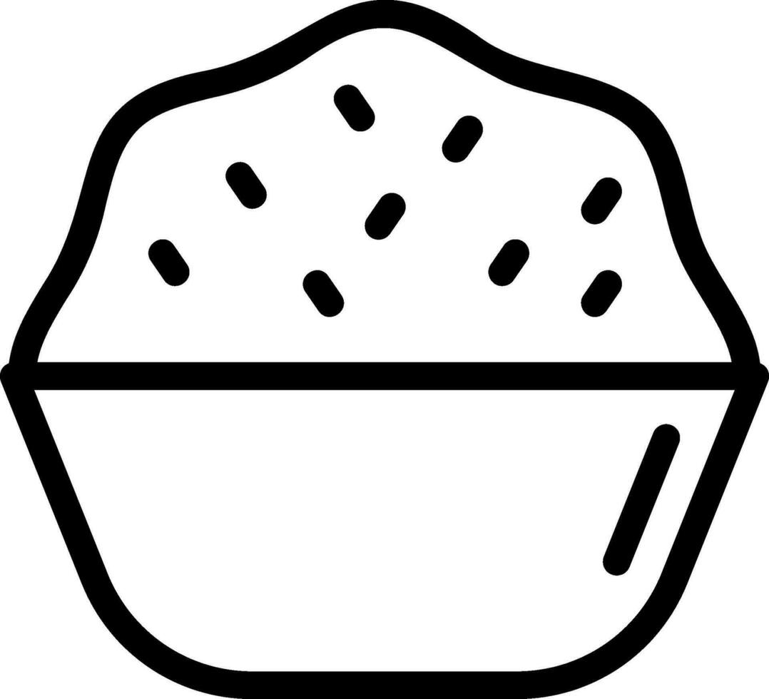 rice bowl line icon vector