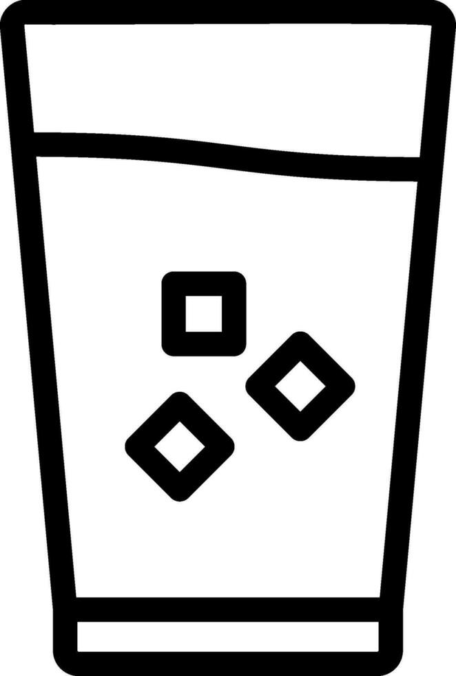 vaso de agua línea icono vector
