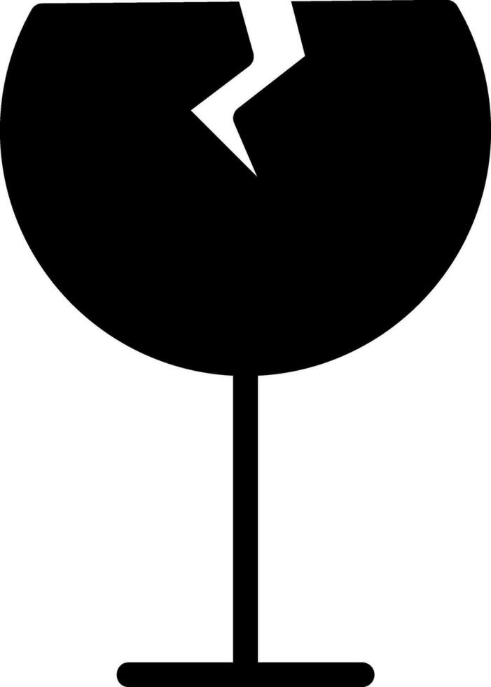broken glass glyph icon vector