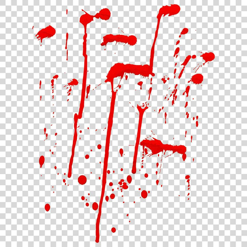 Blood Splashes Hand Made Tracing From Sketch, Vector Illustration