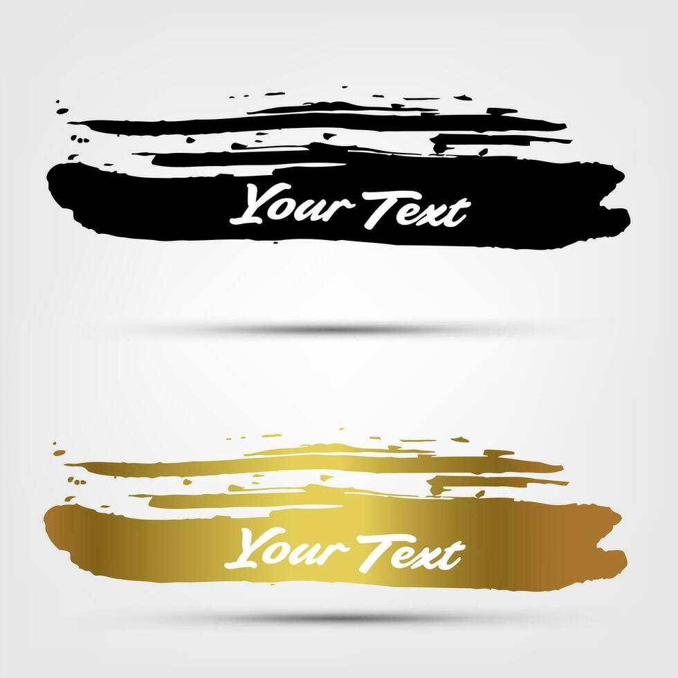 Black and Gold Paint with Text Space, Vector Illustration