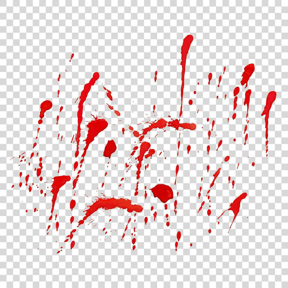 Blood Splashes Hand Made Tracing From Sketch, Vector Illustration