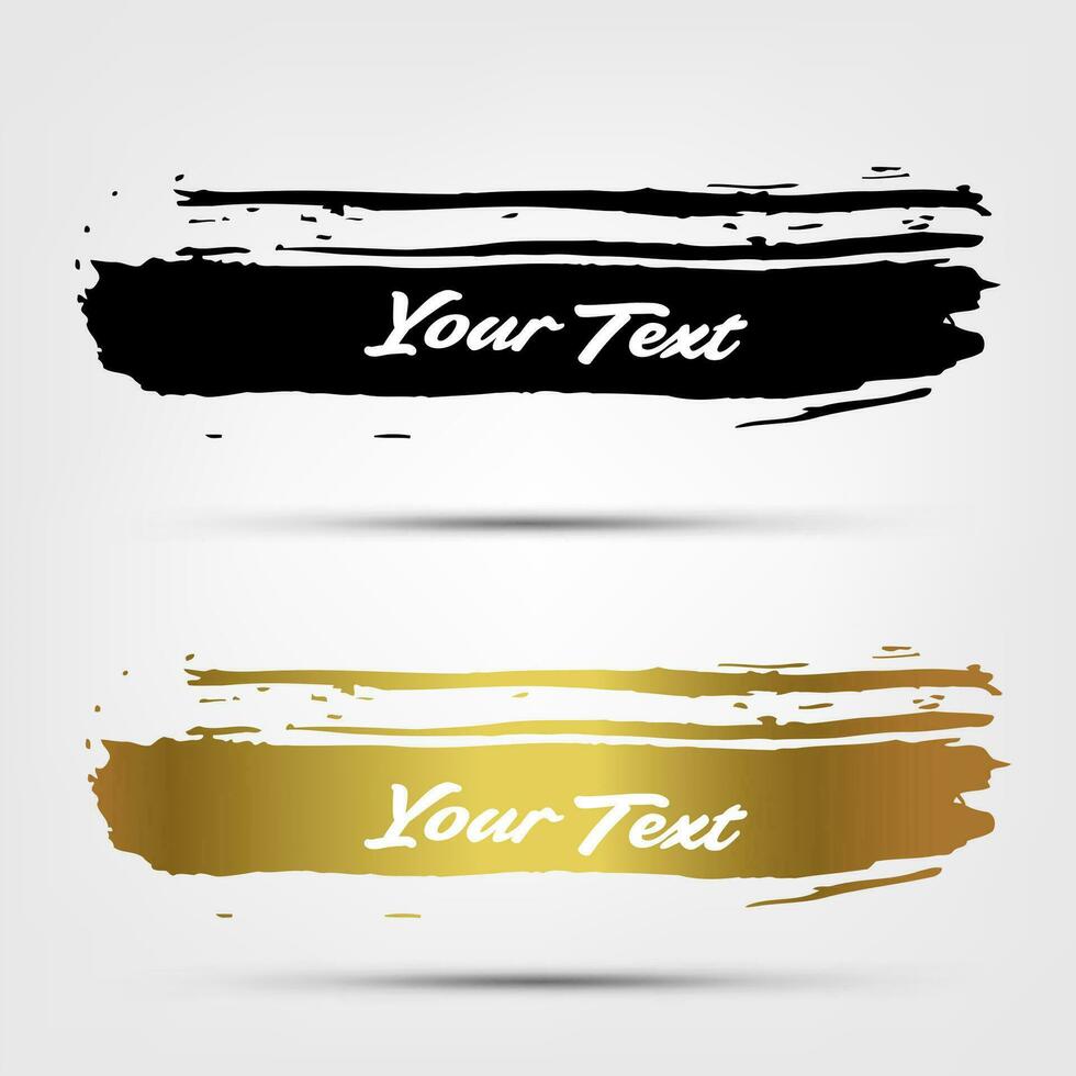 Black and Gold Paint with Text Space, Vector Illustration