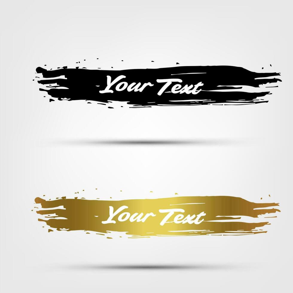 negro y oro pintar con texto espacio, vector ilustración