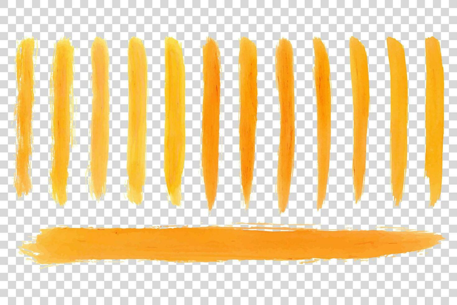 Artistic Orange Paint Hand Made Tracing From Sketch, Vector Illustration