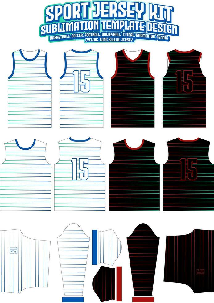 Neon Stripes Jersey Design Sportswear Layout Template vector