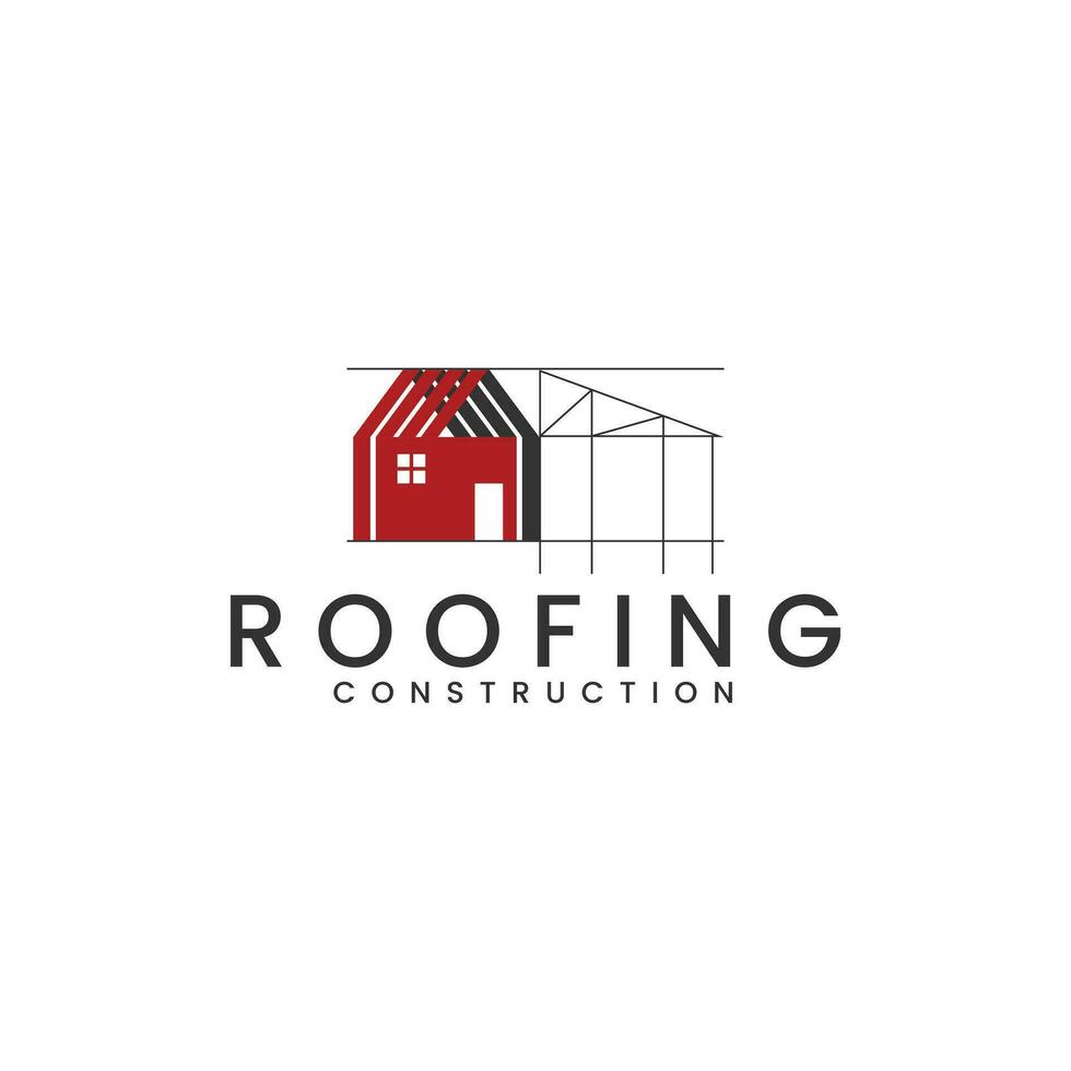 Roof construction logo vector Simple and modern.