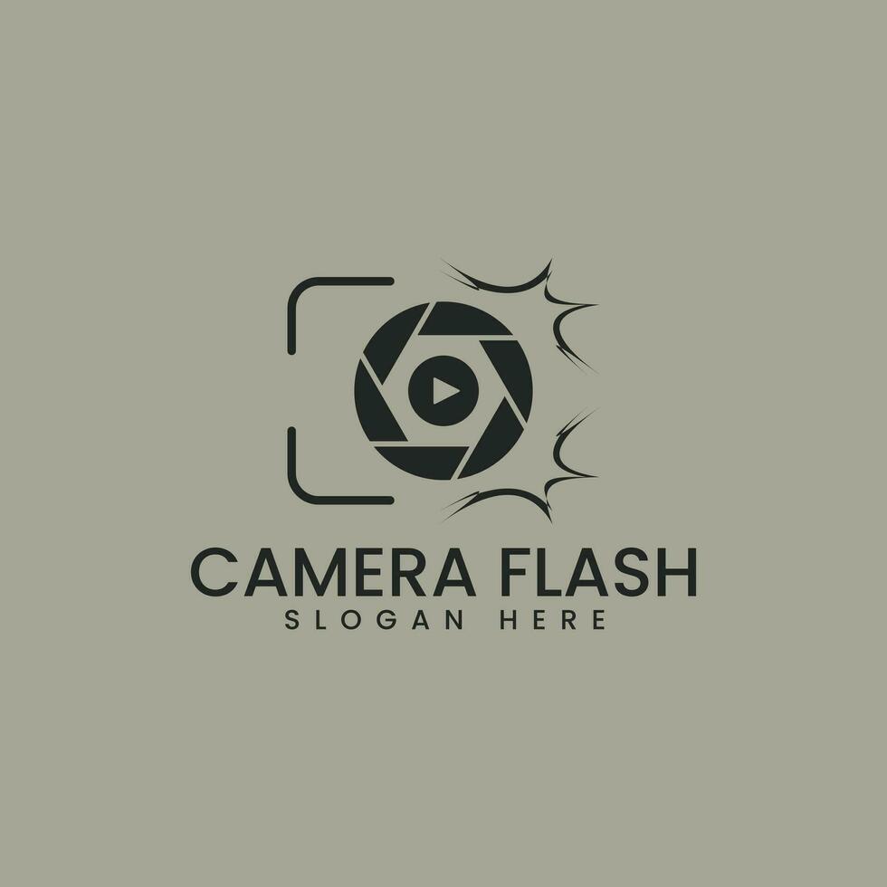 Camera lens flash logo vector, simple and modern. vector