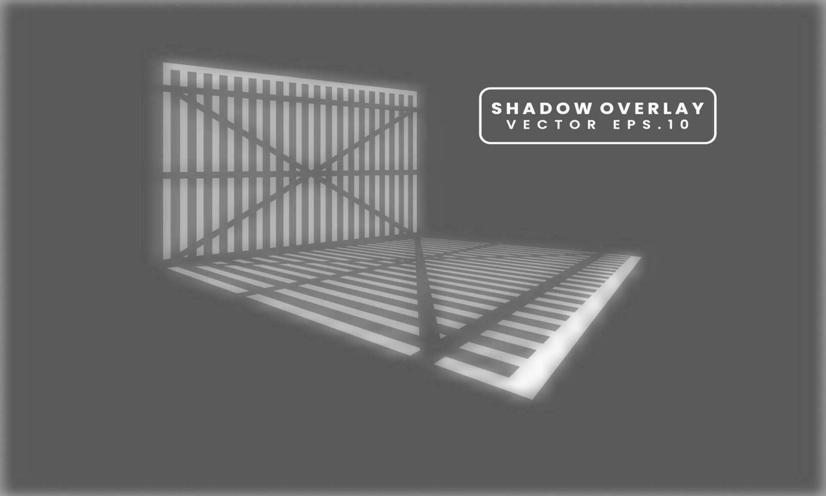 Vector Illustration of realistic fence light and shadow. Shadow overlay effect.
