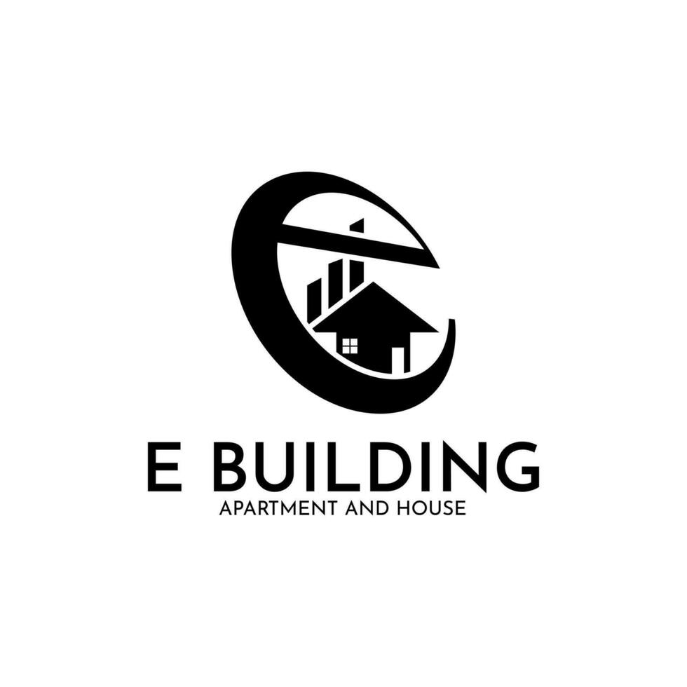 Building E letter logo vector. vector