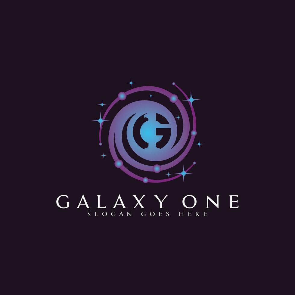 G1 letter galaxy logo vector. vector