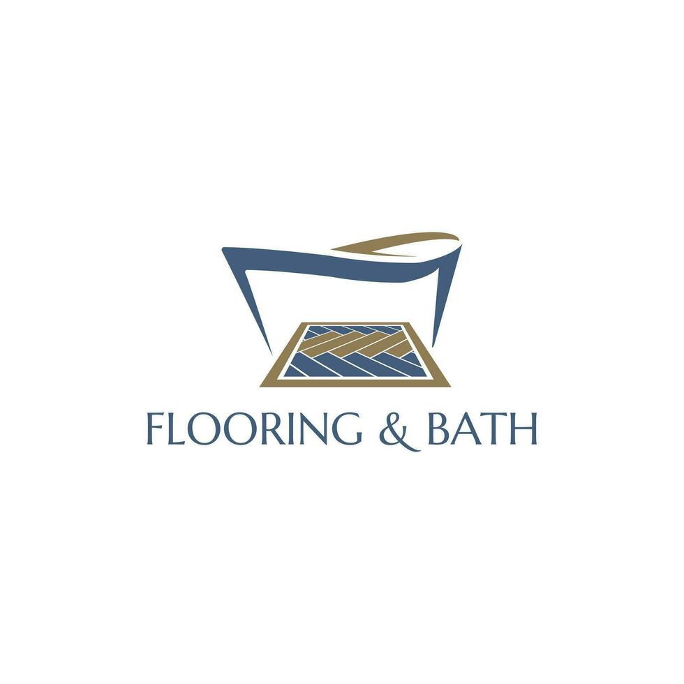 Ceramic Bathtub and Floor logo vector. vector