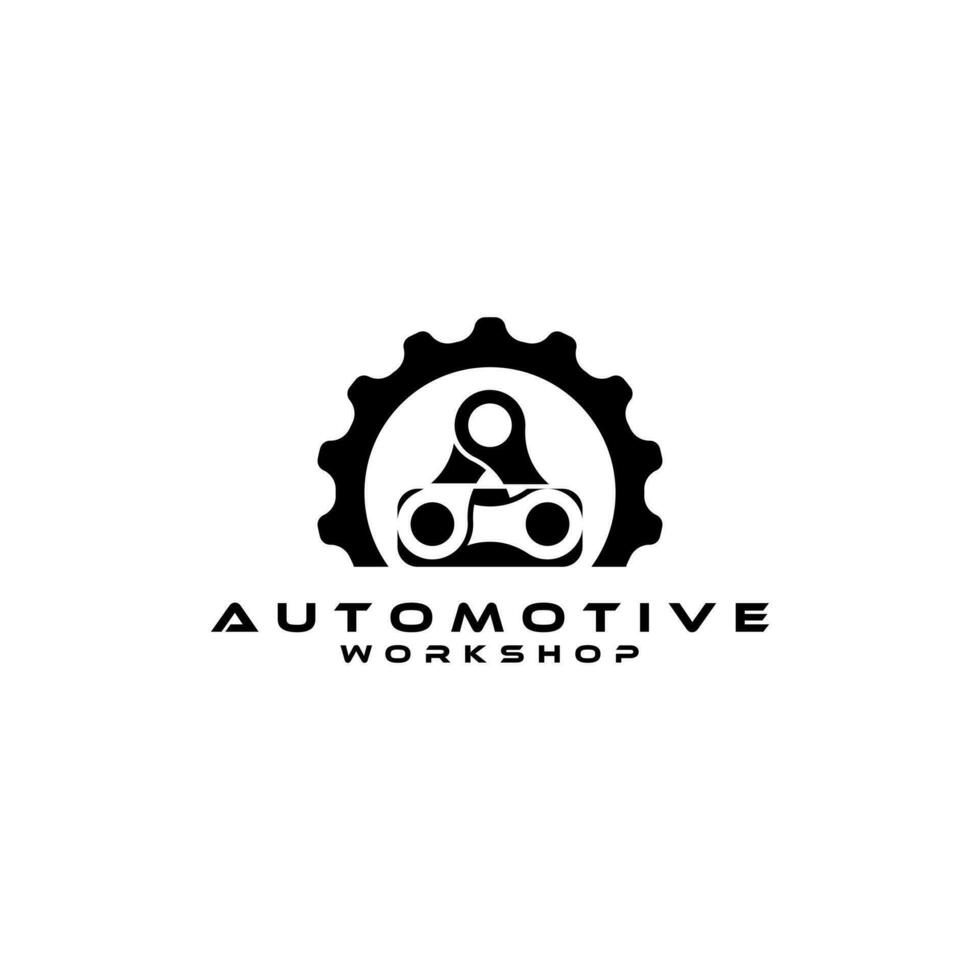 automotor logo vector. sencillo y moderno. muestra engranaje y llave inglesa. vector