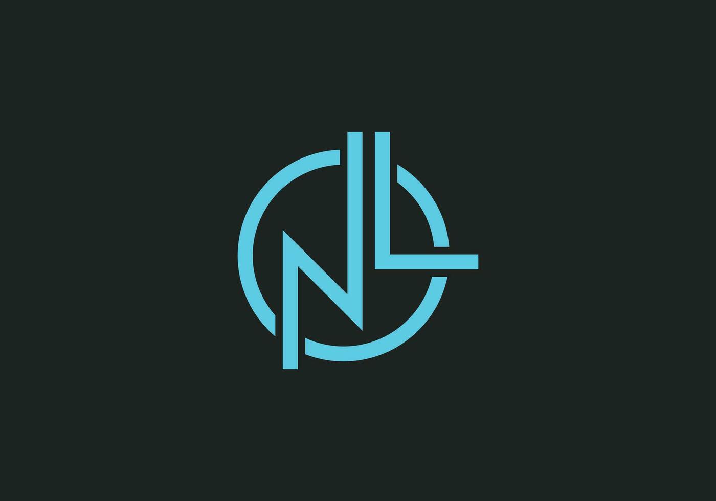 initial letter NL or LN minimal abstract and lineart logo, NLO vector icon