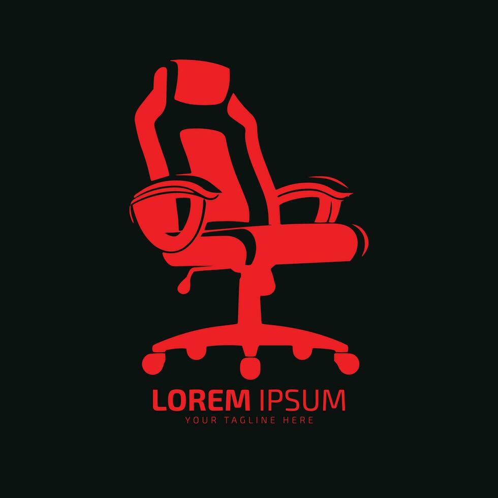 Sillón icono, silla icono en de moda plano estilo oficina silla logo vector lado ver