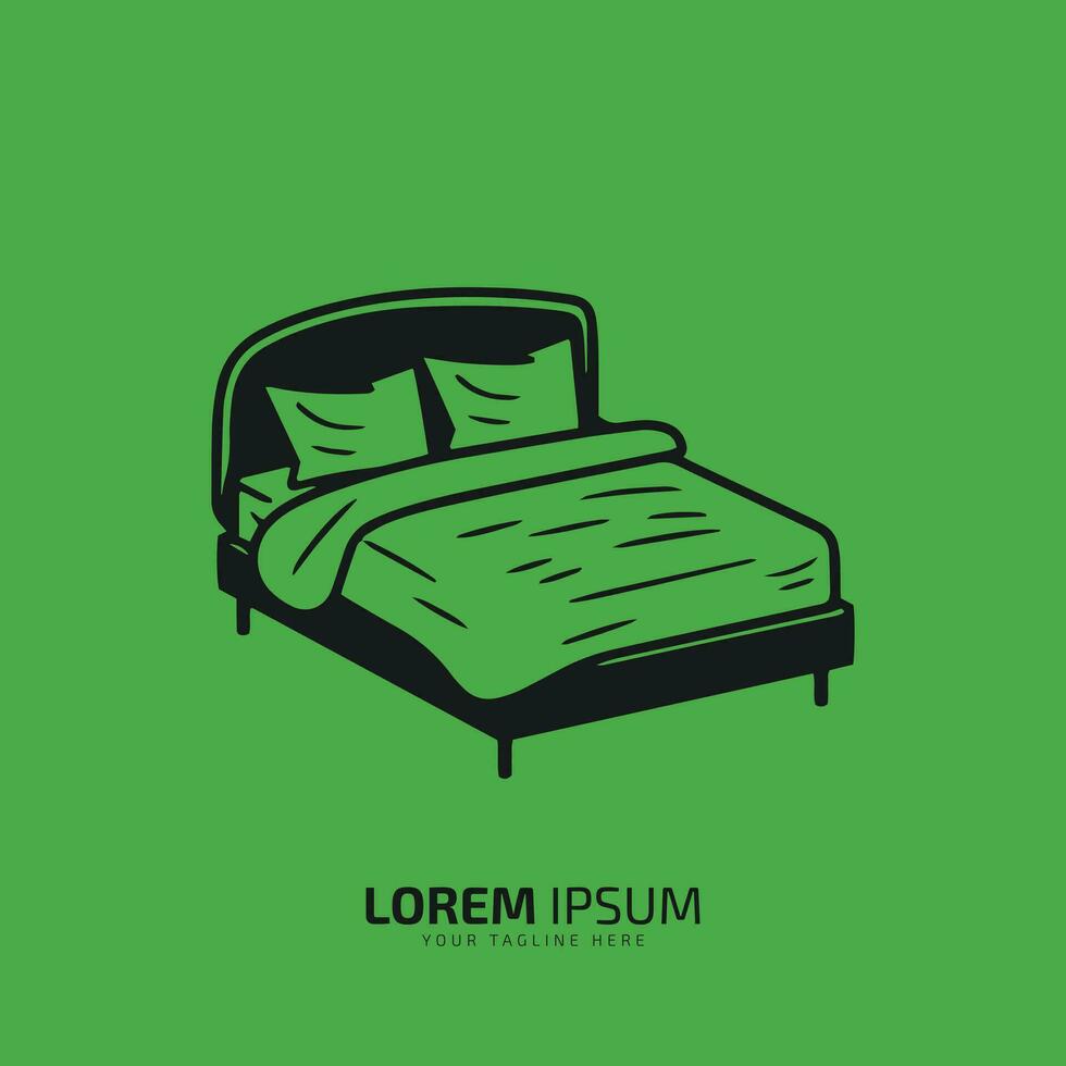 A logo of bed, bed icon, comfortable bed vector silhouette isolated