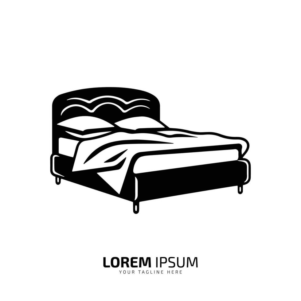 Vector illustration of a bed. Isolated on a white background.