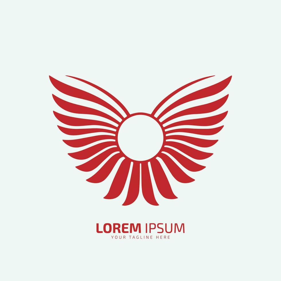 Wing logo design template. Abstract emblem. Corporate business sign. Vector illustration.