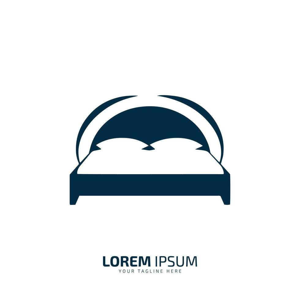 Vector illustration of a bed logo bed icon Isolated on a light background.