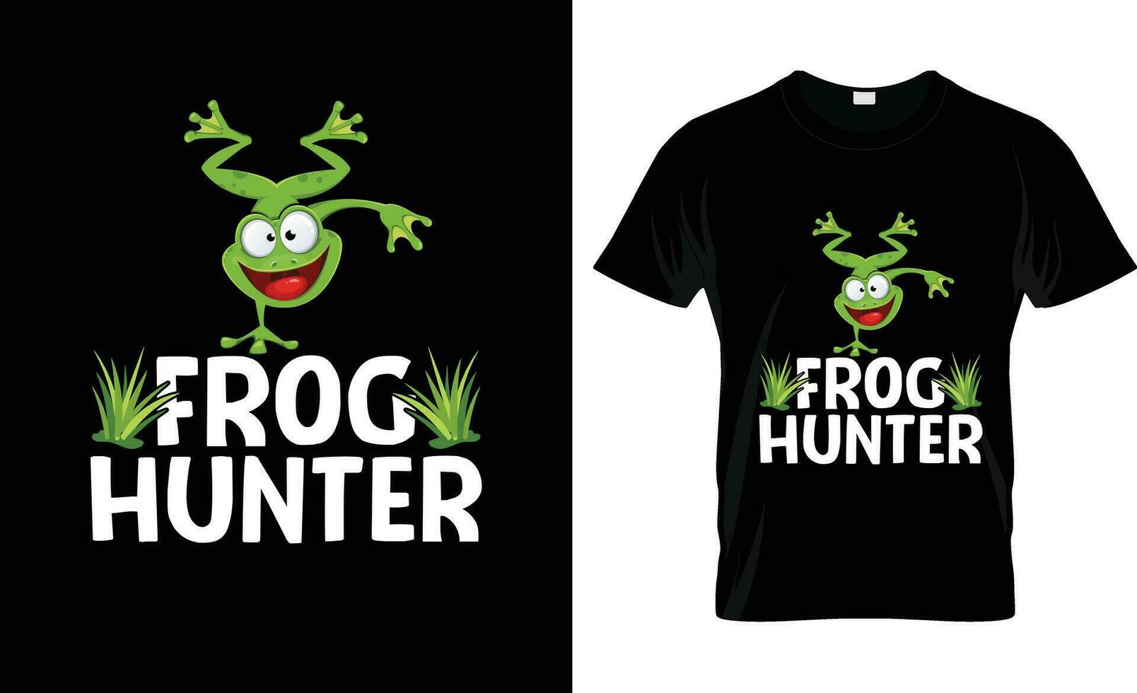 Frog Hunter colorful Graphic T-Shirt,t-shirt print mockup vector