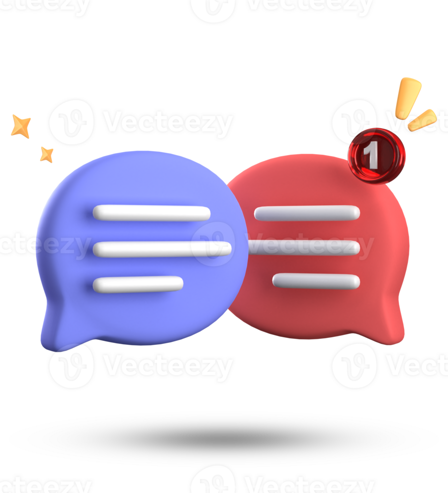 3d rendering of speech bubble with notification icons, 3D pastel chat icon set. Set of 3d speak bubble. png
