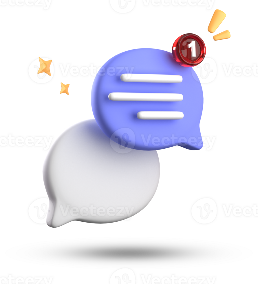 3d rendering of speech bubble with notification icons, 3D pastel chat icon set. Set of 3d speak bubble. png