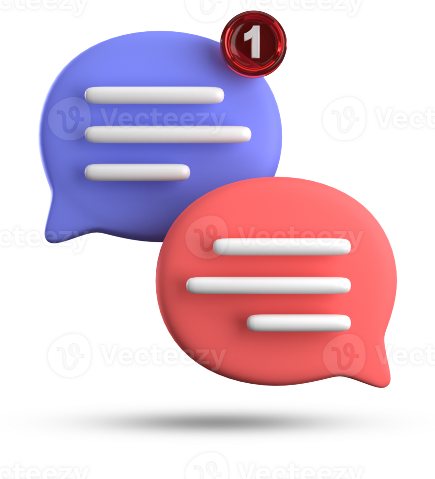 3d rendering of speech bubble icons, 3D pastel chat icon set. Set of 3d speak bubble. Chatting box, message box. Chat icon set. Balloon 3d style png