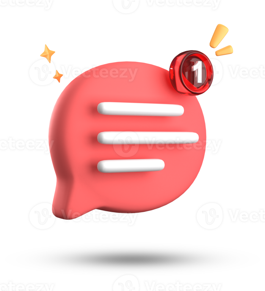 3d rendering of speech bubble with notification icons, 3D pastel chat icon set. Set of 3d speak bubble. png