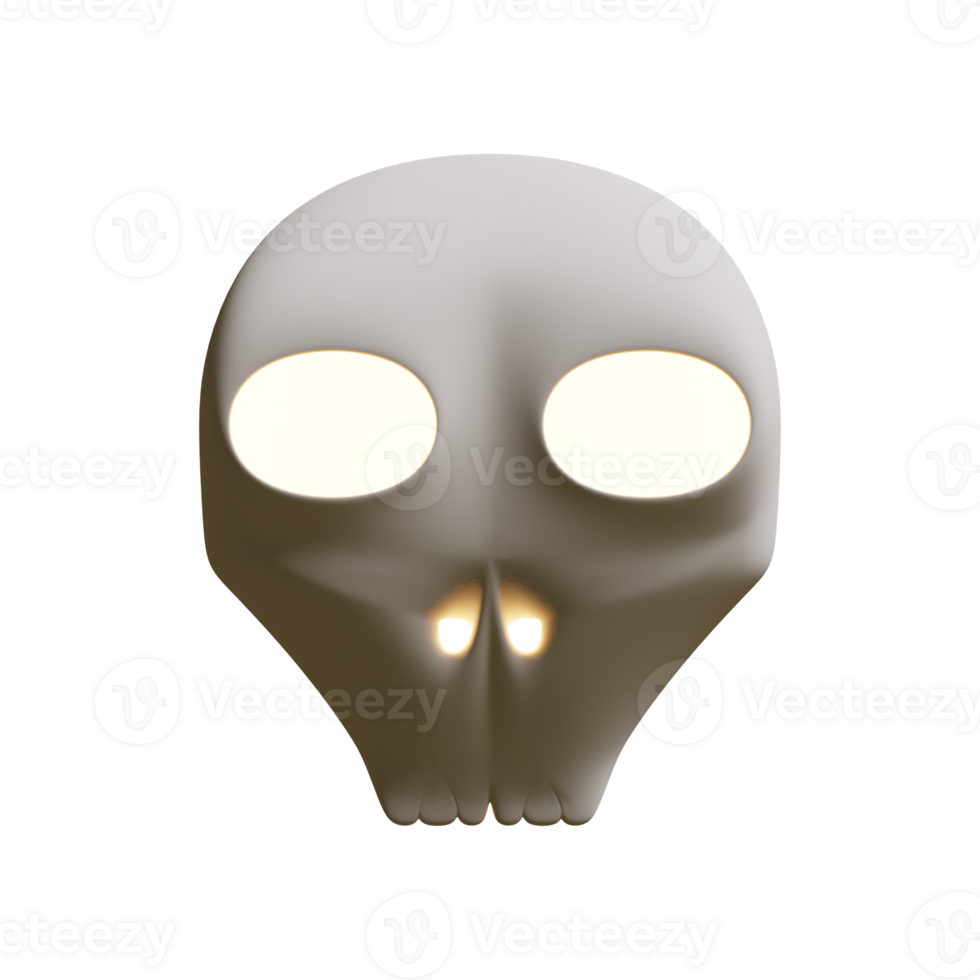 Halloween Skull 3D Render Element png