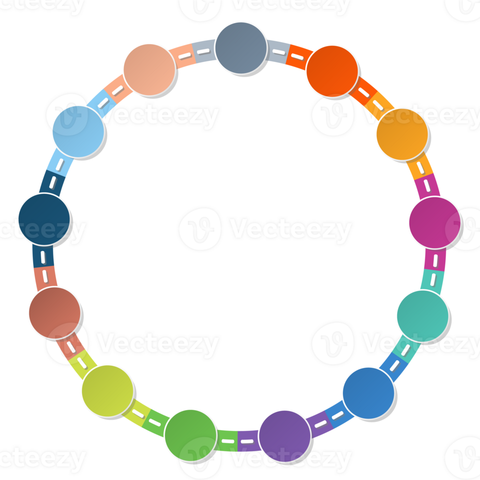 estrada caminho infográfico círculo do 13 passos e o negócio ícones para finança processo passos. png