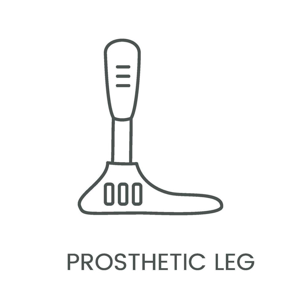 Leg prosthesis line vector icon