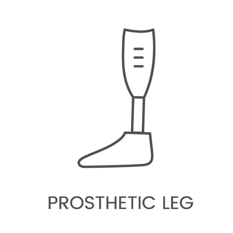 Leg prosthesis line vector icon