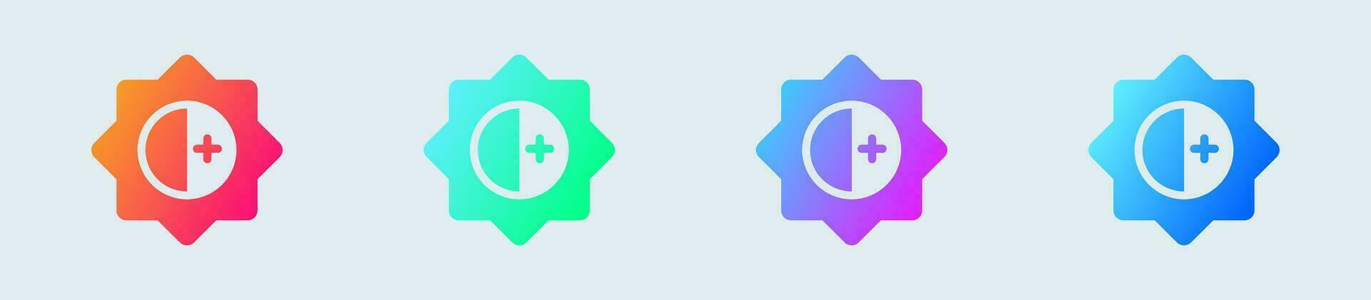 Brightness solid icon in gradient colors. Light signs vector illustration.