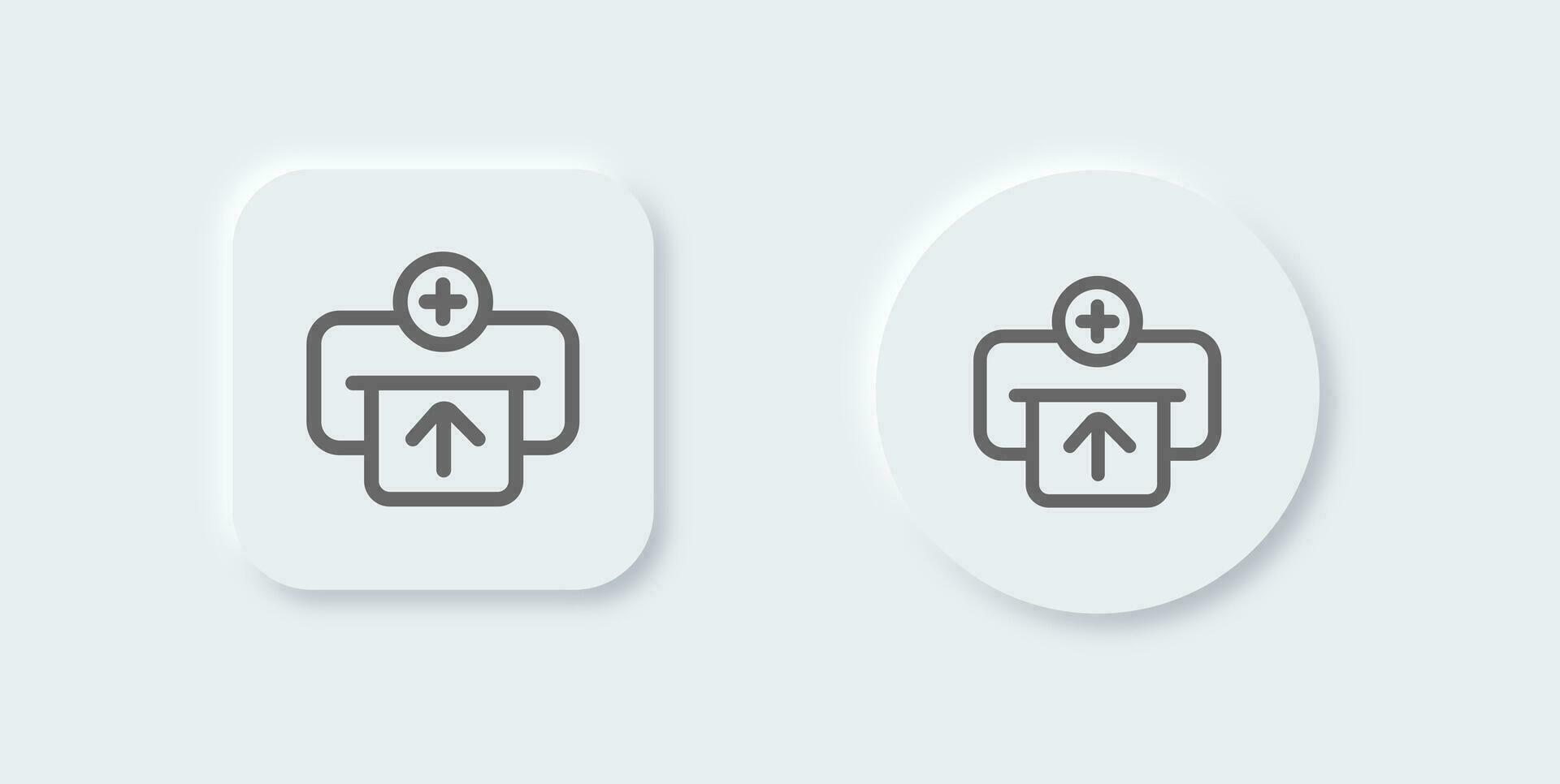 Insert line icon in neomorphic design style. Payment signs vector illustration.