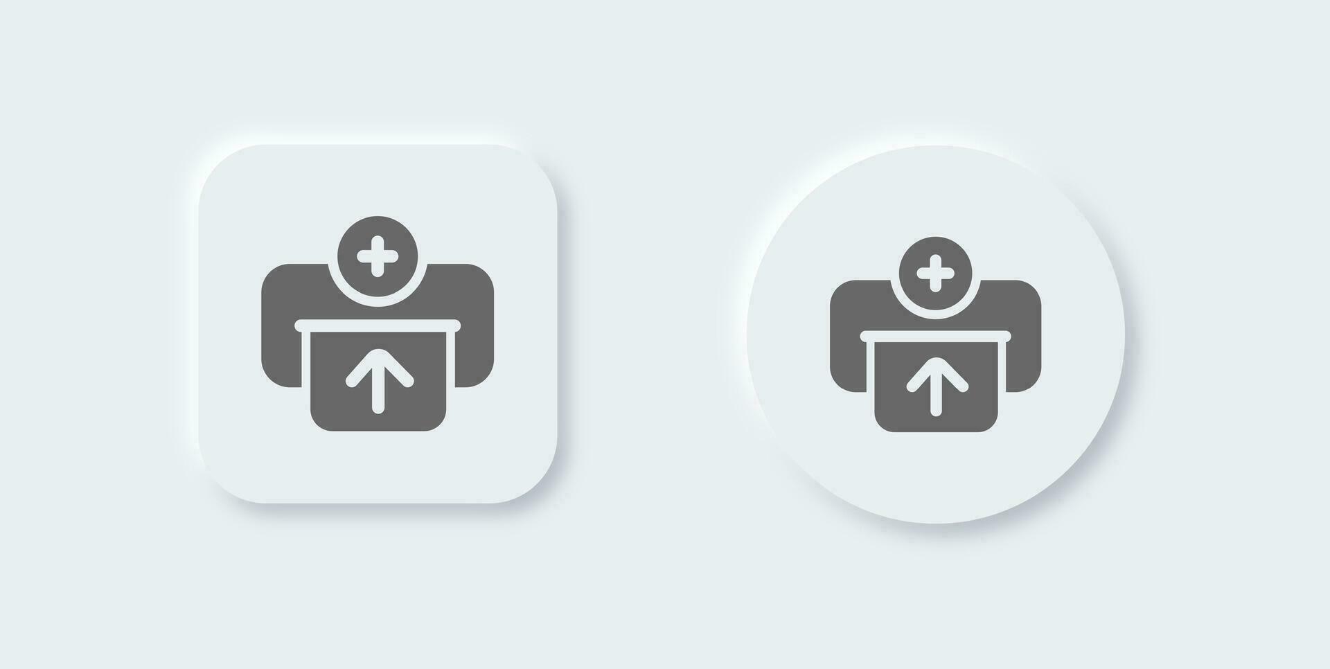 Insert solid icon in neomorphic design style. Payment signs vector illustration.