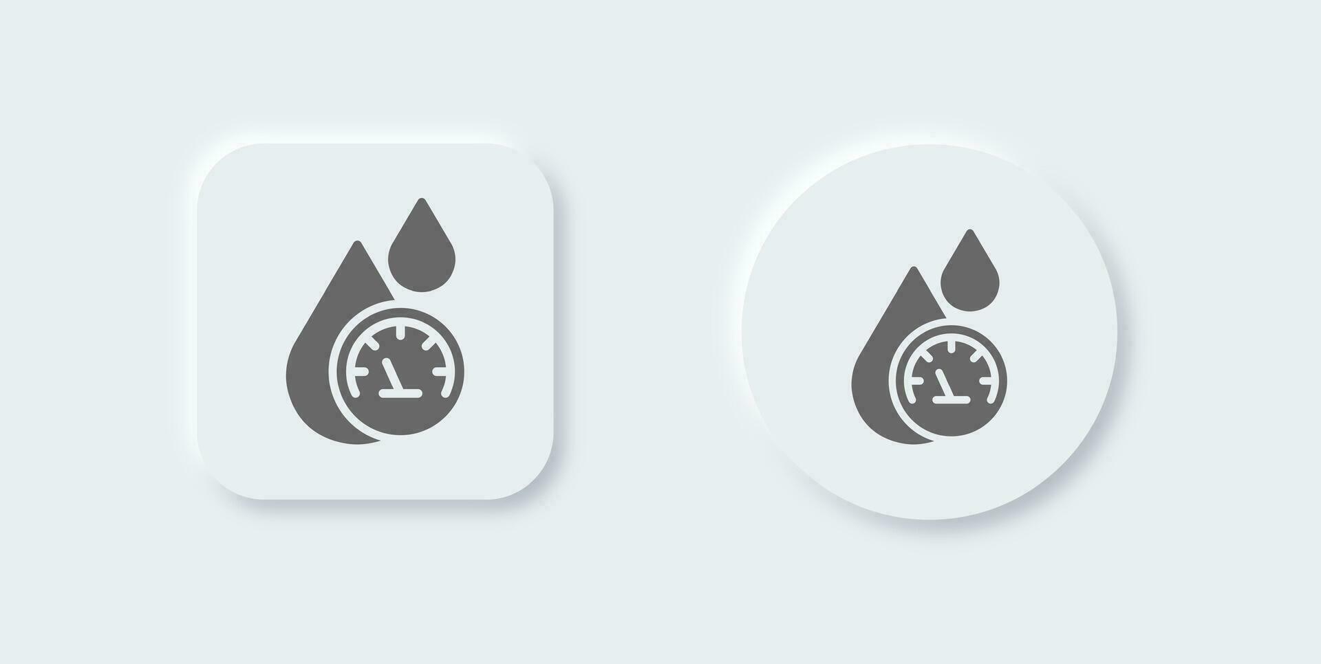 Blood pressure solid icon in neomorphic design style. Health signs vector illustration.