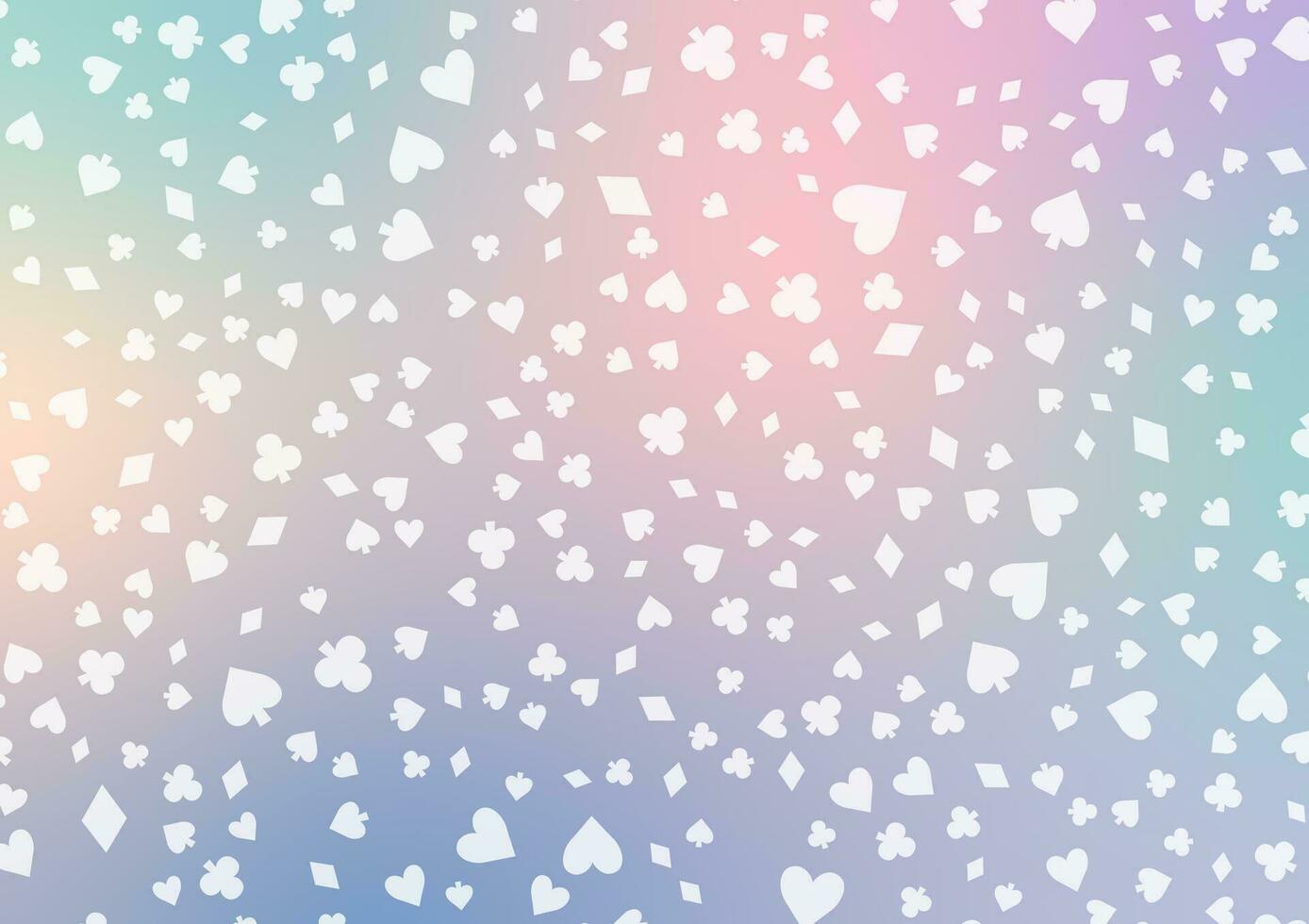 Card symbol heart diamond club spades colorful gradient random pattern background vector