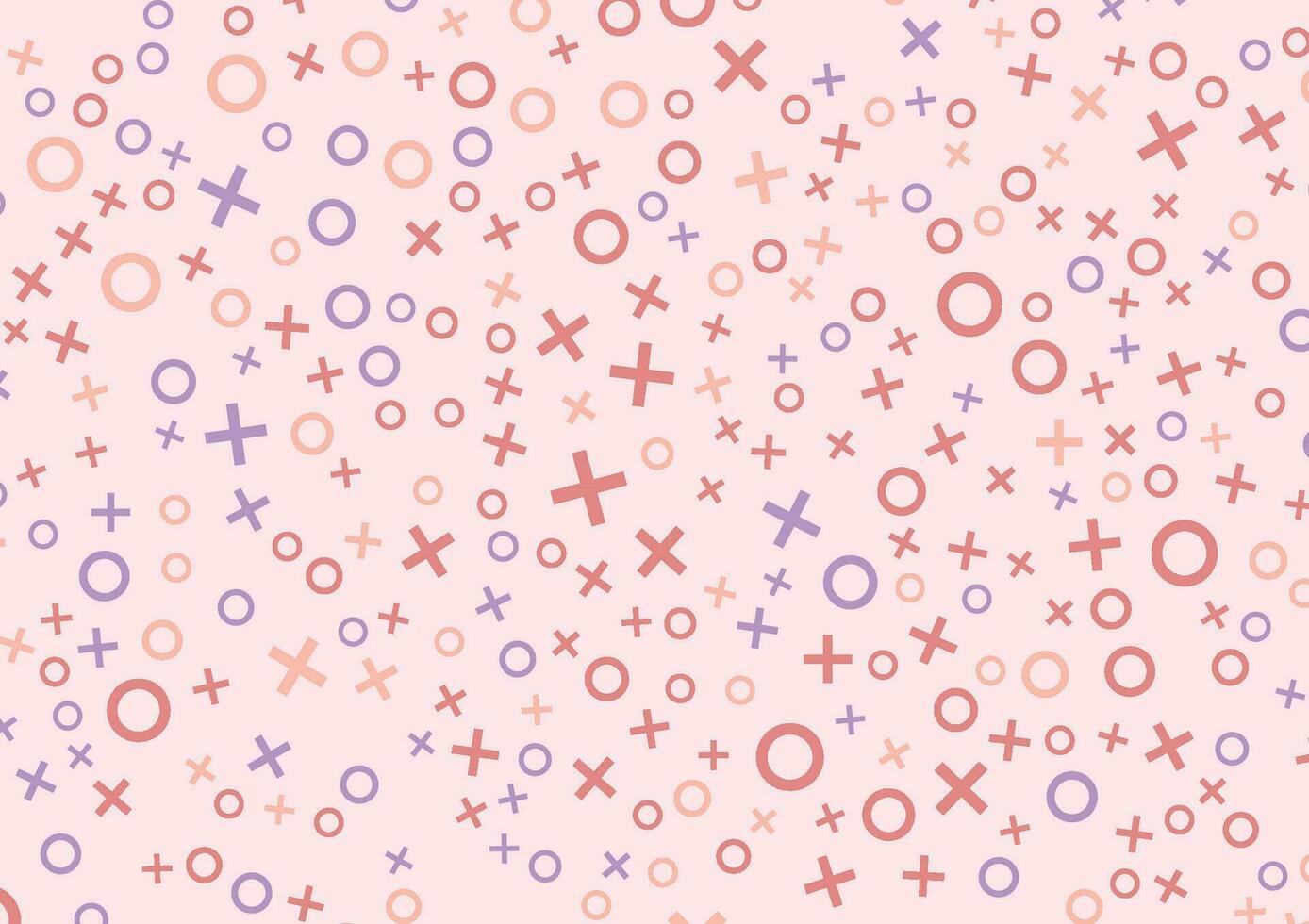 Symbol x o soft colorful cute random decoration minimal pink background vector