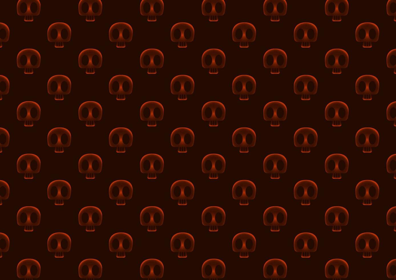 Halloween skull orange theme pattern bone mystery death festival background vector