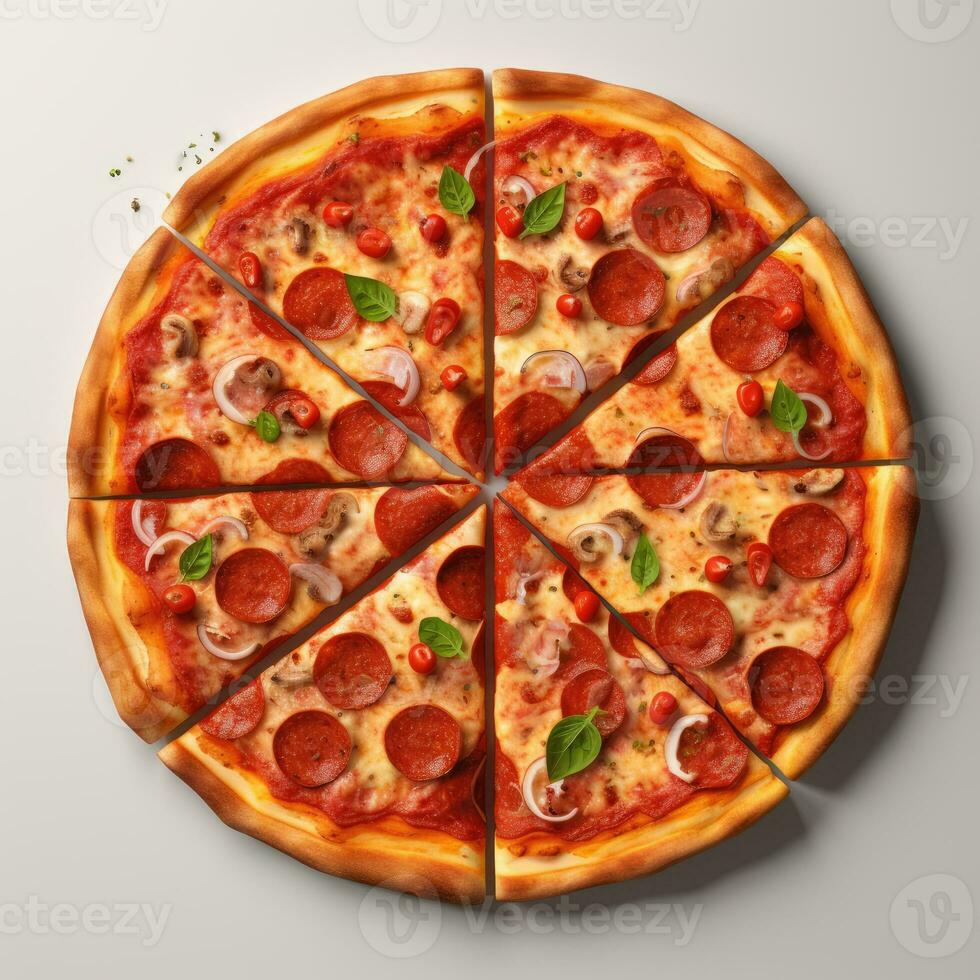 Delicious freshly baked pizza photo