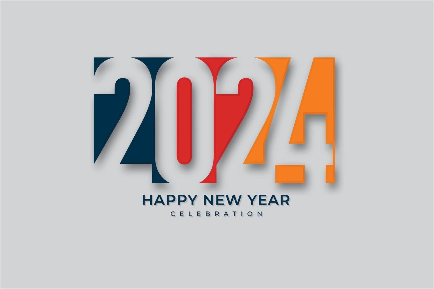 Happy new year 2024 design. With colorful truncated number
