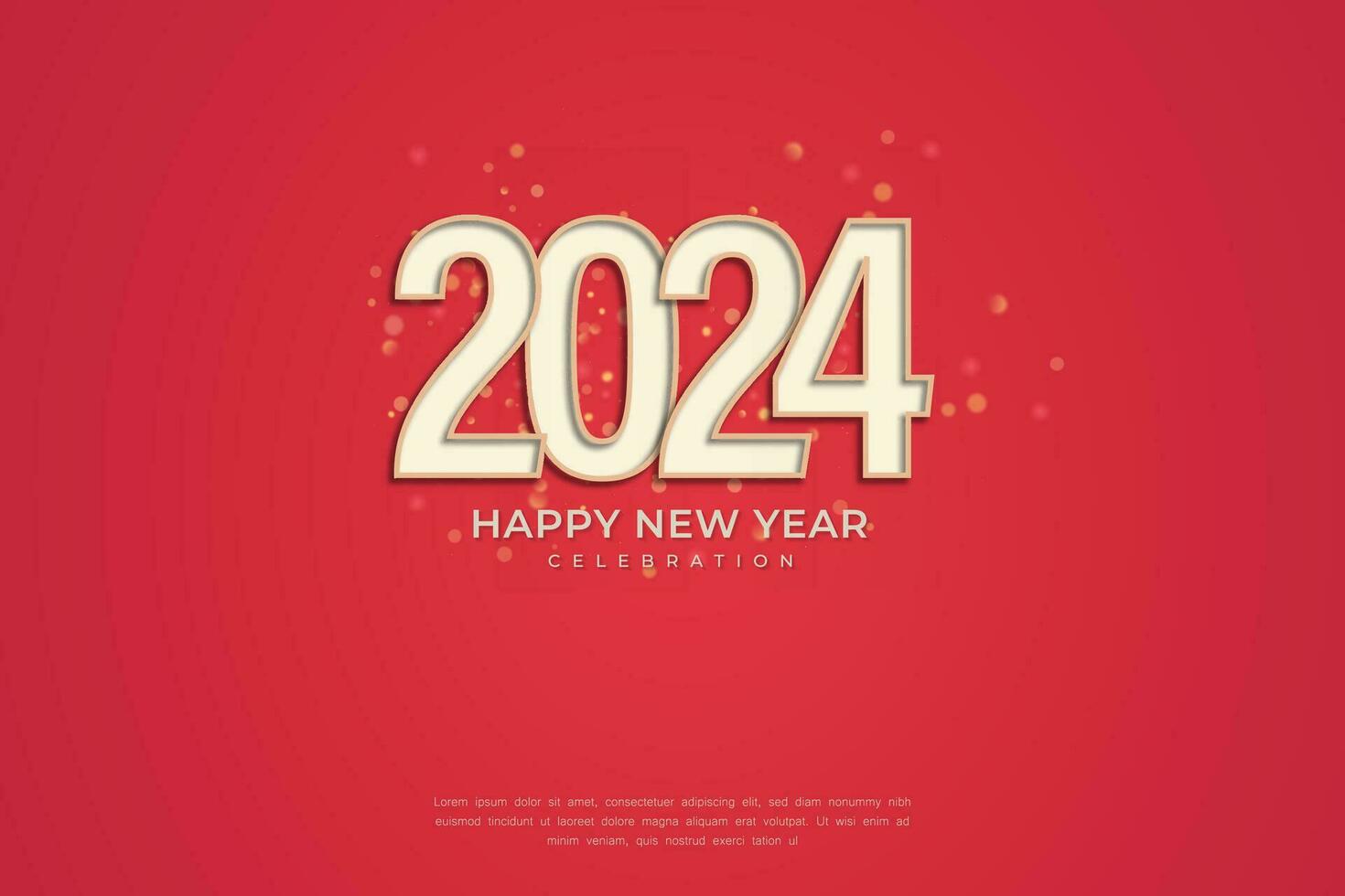 Simple and Clean Design Happy New Year 2024. Red Background for Background for Banners, Posters or Calendar. vector