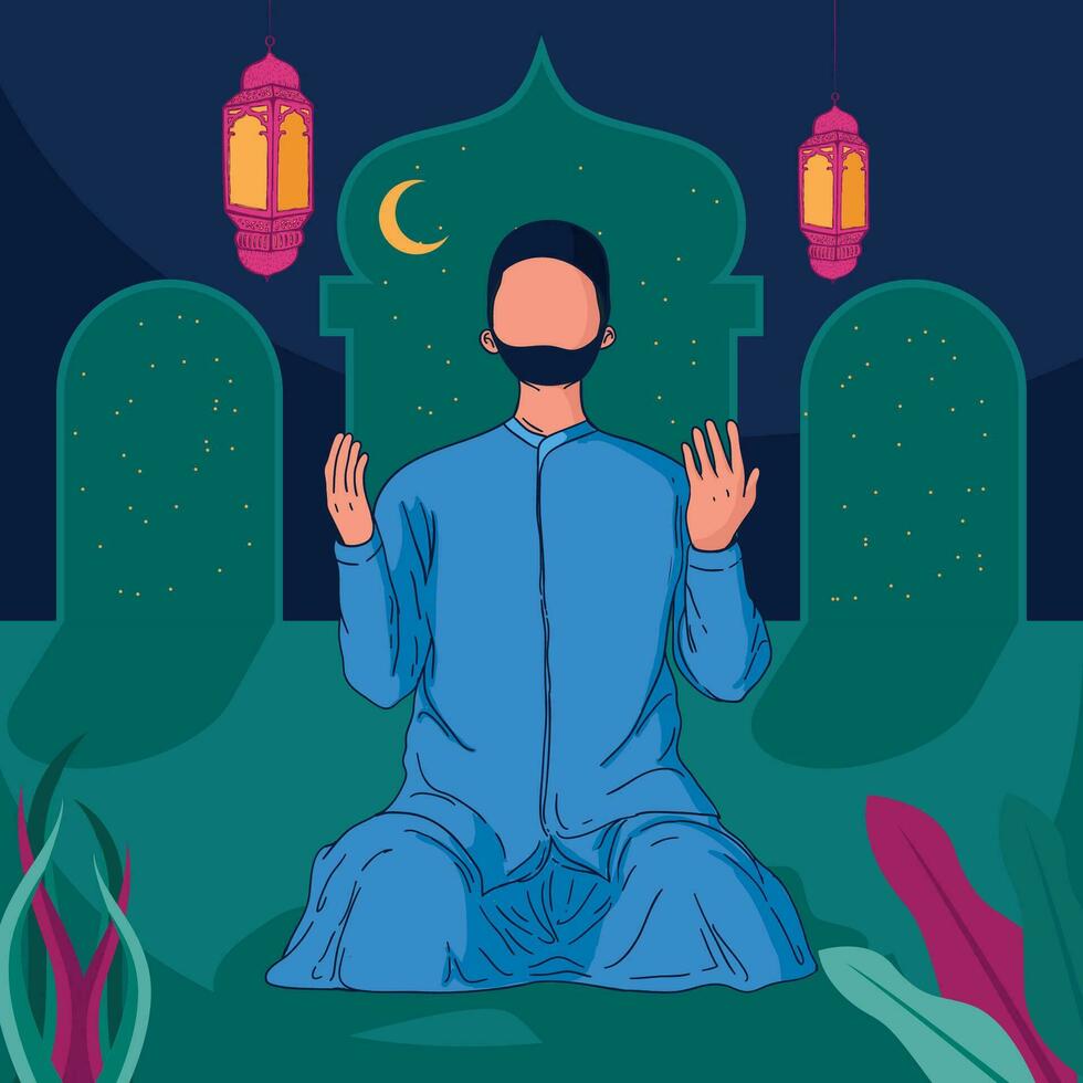 hand drawn ramadan illustration vector